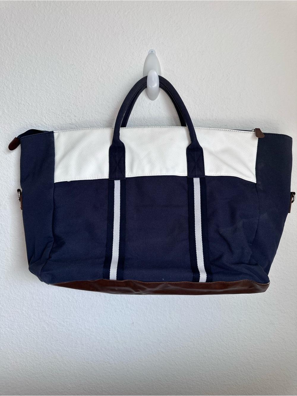 Polo Ralph Lauren Duffle Gym Carry On Weekender Travel Bag Navy Blue - Picture 4 of 14